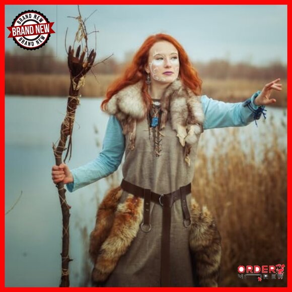 Renaissance Belt Set with Skirt Hikes PU Leather Medieval Cosplay Accessory - Picture 6 of 7